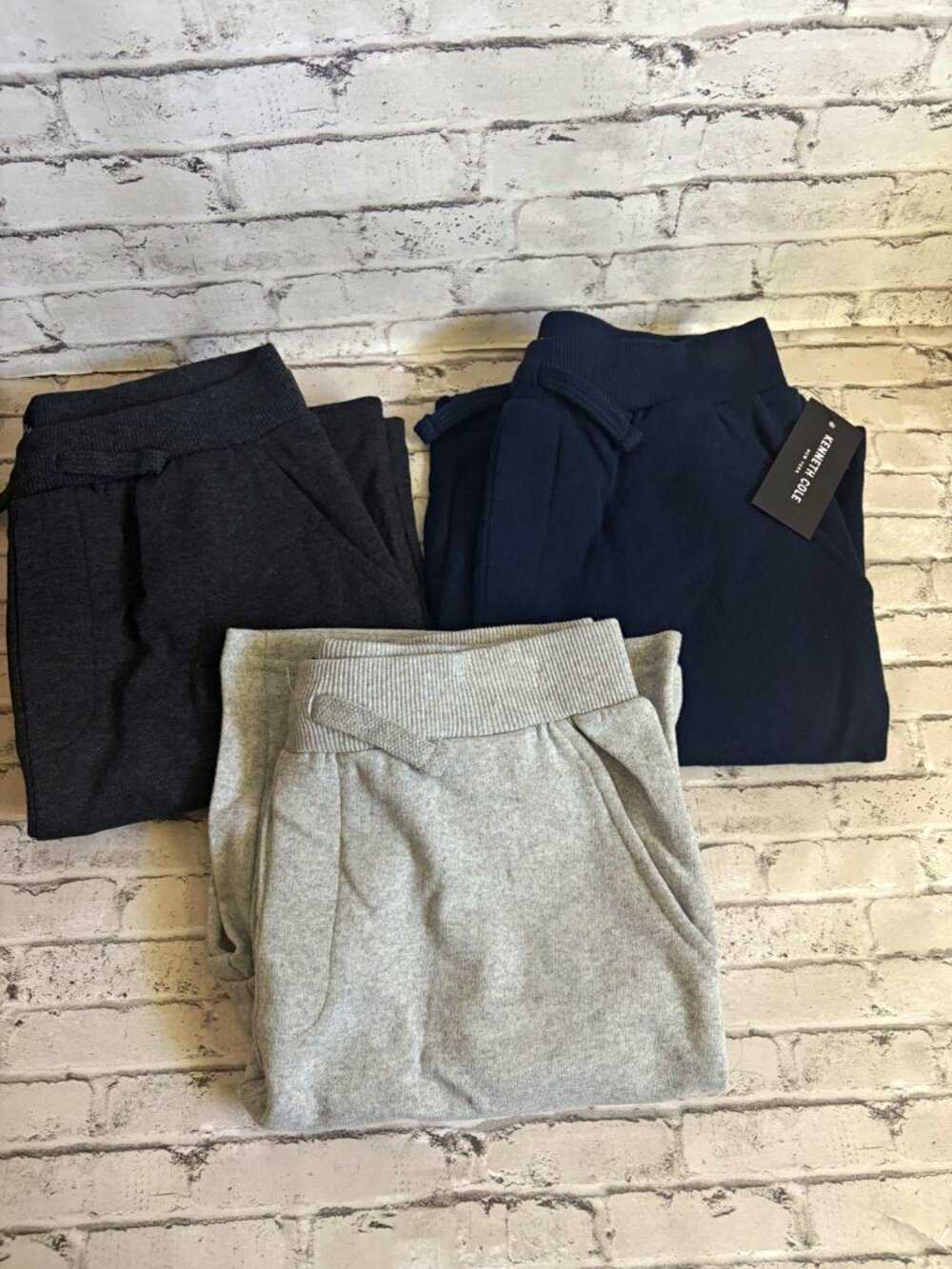 Kenneth Cole Boys Gray Navy Blue Dark Gray Sweat Shorts Set of 3 Size 14
